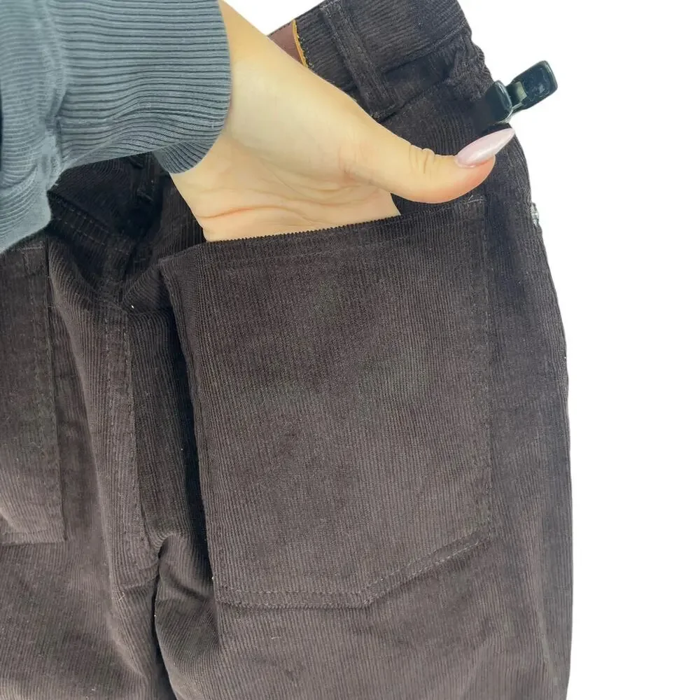 THAKOON High Rise Corduroy Pant Chocolate Brown Cotton Blend Stretch Size 8 NEW - Picture 9 of 15